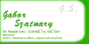 gabor szatmary business card